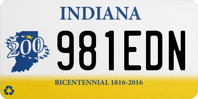 IN license plate 981EDN