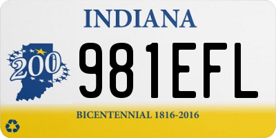 IN license plate 981EFL