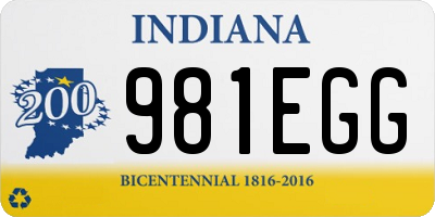 IN license plate 981EGG