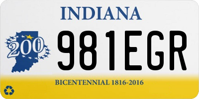 IN license plate 981EGR
