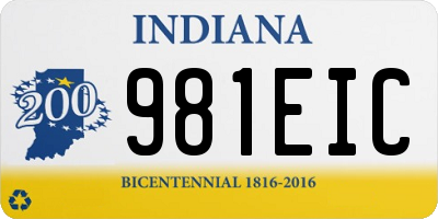 IN license plate 981EIC