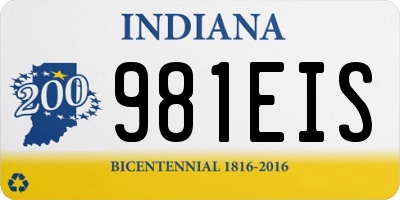 IN license plate 981EIS