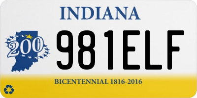 IN license plate 981ELF