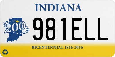 IN license plate 981ELL