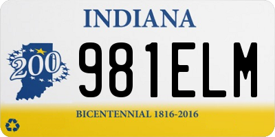 IN license plate 981ELM