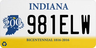 IN license plate 981ELW