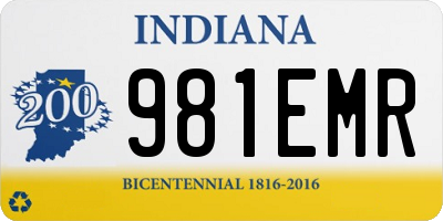 IN license plate 981EMR