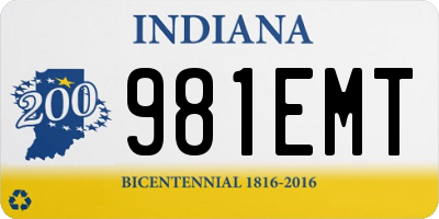 IN license plate 981EMT