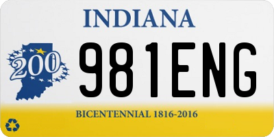 IN license plate 981ENG