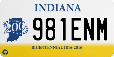 IN license plate 981ENM