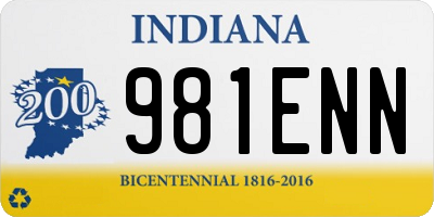 IN license plate 981ENN