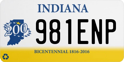IN license plate 981ENP