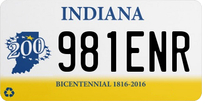 IN license plate 981ENR