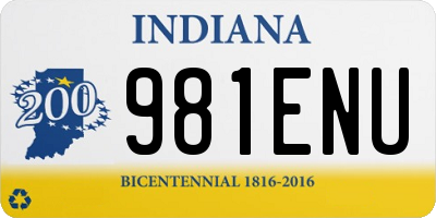 IN license plate 981ENU