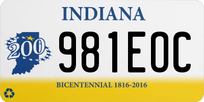 IN license plate 981EOC