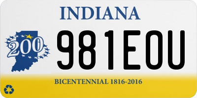 IN license plate 981EOU