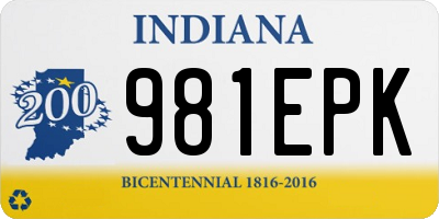 IN license plate 981EPK