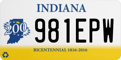 IN license plate 981EPW