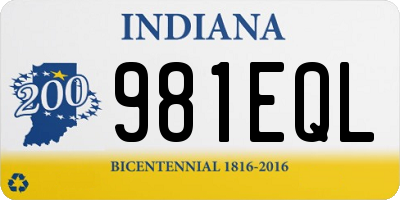 IN license plate 981EQL