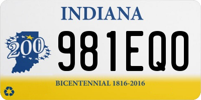 IN license plate 981EQO