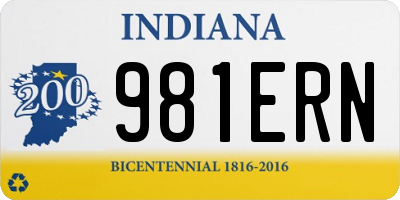 IN license plate 981ERN