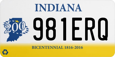 IN license plate 981ERQ