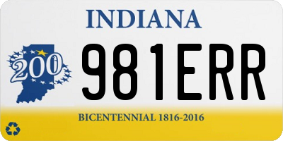 IN license plate 981ERR