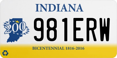 IN license plate 981ERW