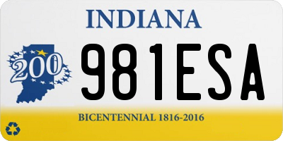 IN license plate 981ESA