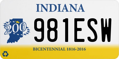 IN license plate 981ESW