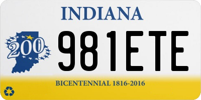 IN license plate 981ETE