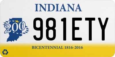 IN license plate 981ETY