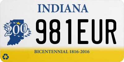 IN license plate 981EUR