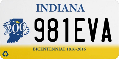 IN license plate 981EVA