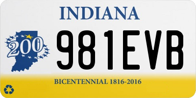 IN license plate 981EVB