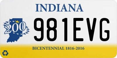 IN license plate 981EVG