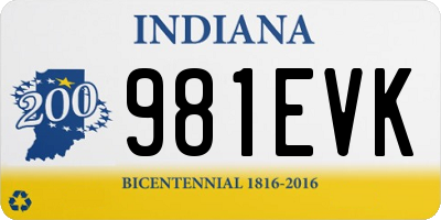 IN license plate 981EVK