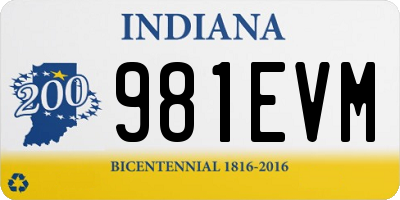 IN license plate 981EVM