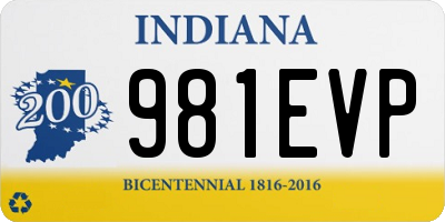 IN license plate 981EVP