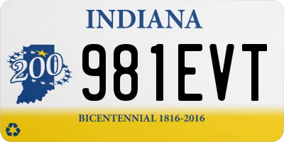 IN license plate 981EVT