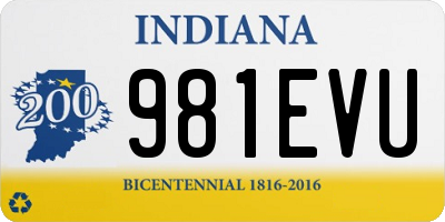 IN license plate 981EVU