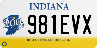 IN license plate 981EVX