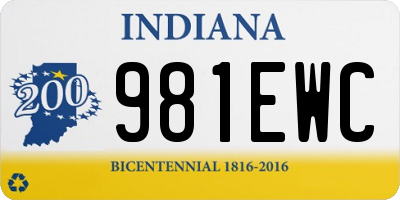 IN license plate 981EWC