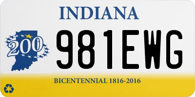 IN license plate 981EWG