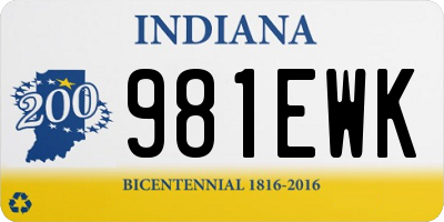 IN license plate 981EWK