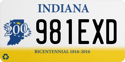 IN license plate 981EXD