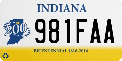 IN license plate 981FAA