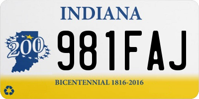 IN license plate 981FAJ