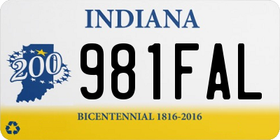 IN license plate 981FAL