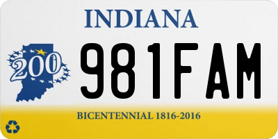 IN license plate 981FAM